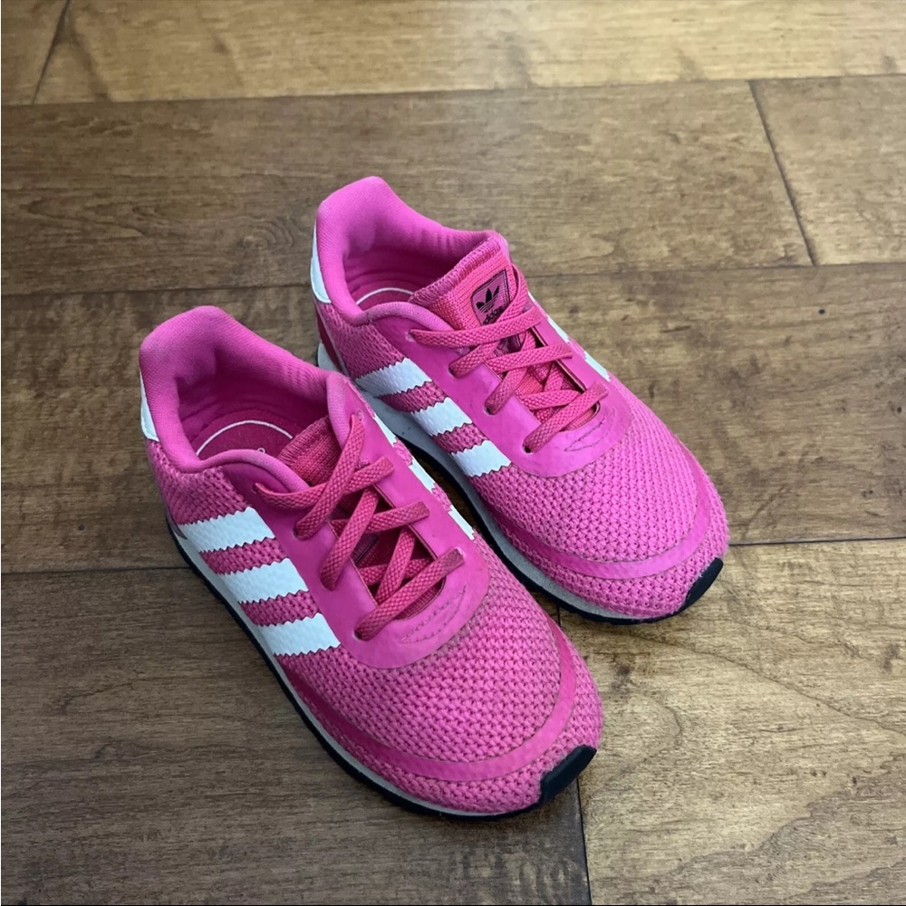 ADIDAS HOT PINK 3 STRIPES TODDLER GILR ORTHOLITE SNEAKERS SHOES 8.5K
